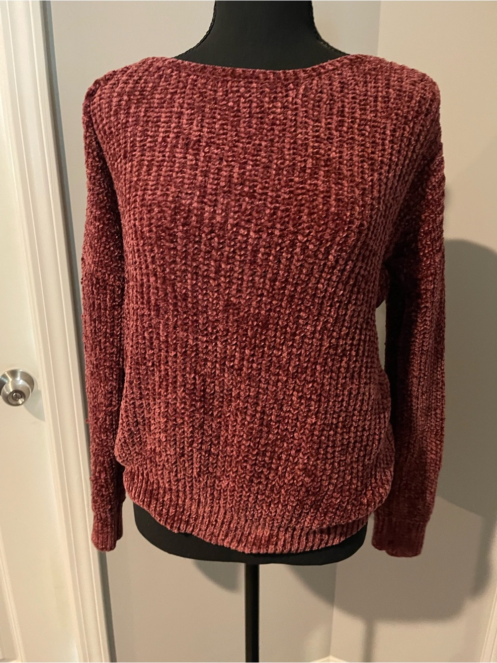 Hippie roseCozy Women's Maroon Knit Sweater